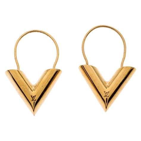 louis vuitton earrings v|louis vuitton v earrings gold.